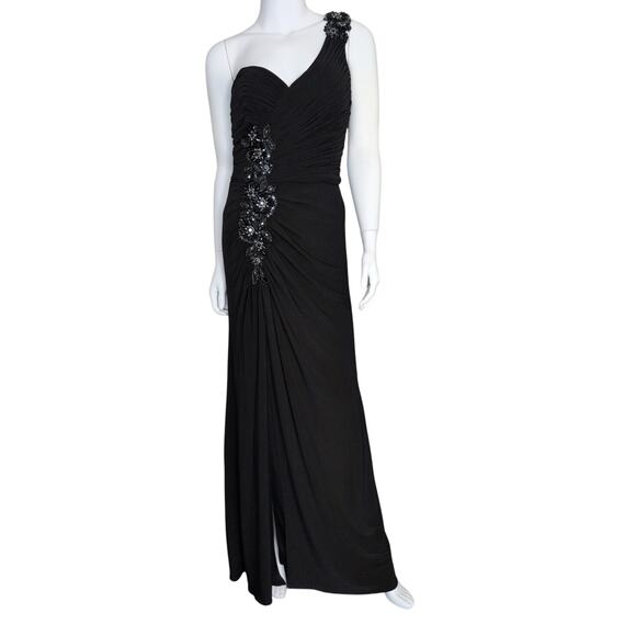 VTG Cache Beaded Evening Gown Ruched Gala Dress 8 Elegant Old Hollywood Glam - Picture 1 of 7